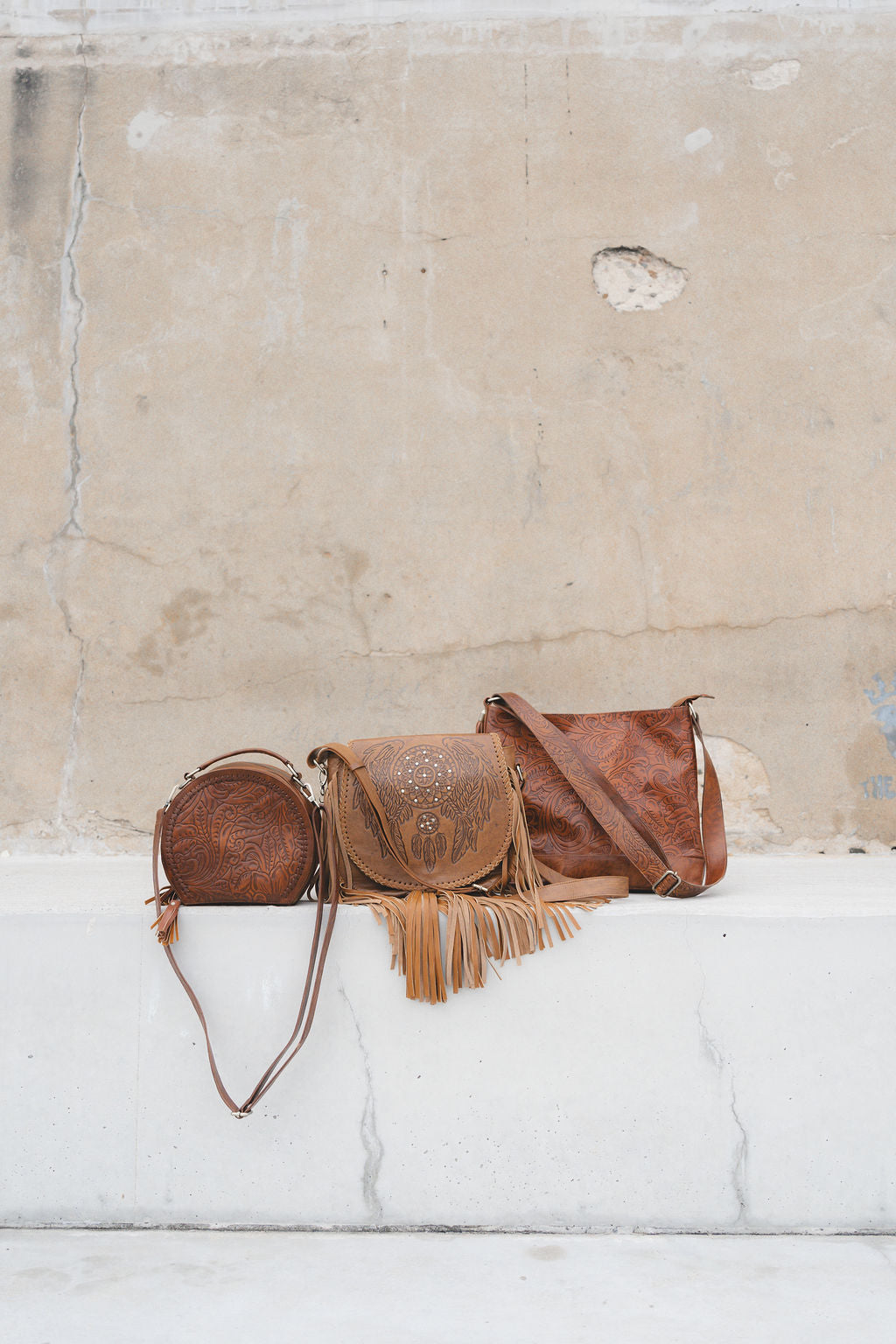 Hand Tooled Black Raven Fringed Leather Boho Bag – Dreamtime Boho